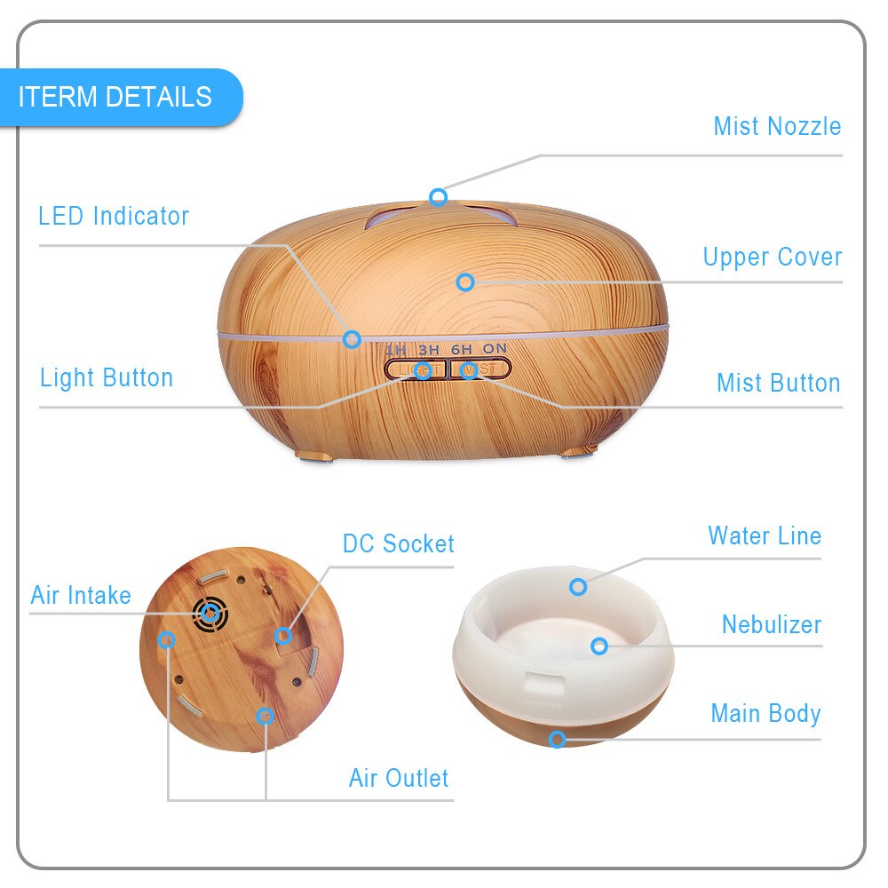 550ML Aromatherapy Essential Oil Aroma Diffuser